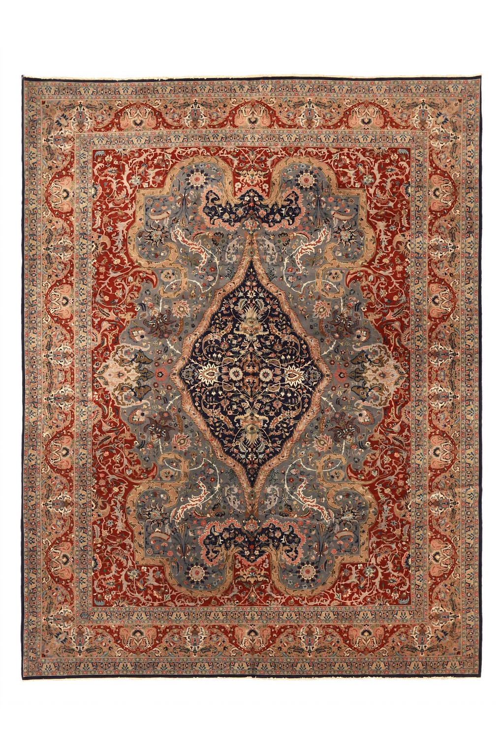 Antique Persian Tabriz Traditional Rug 73922
