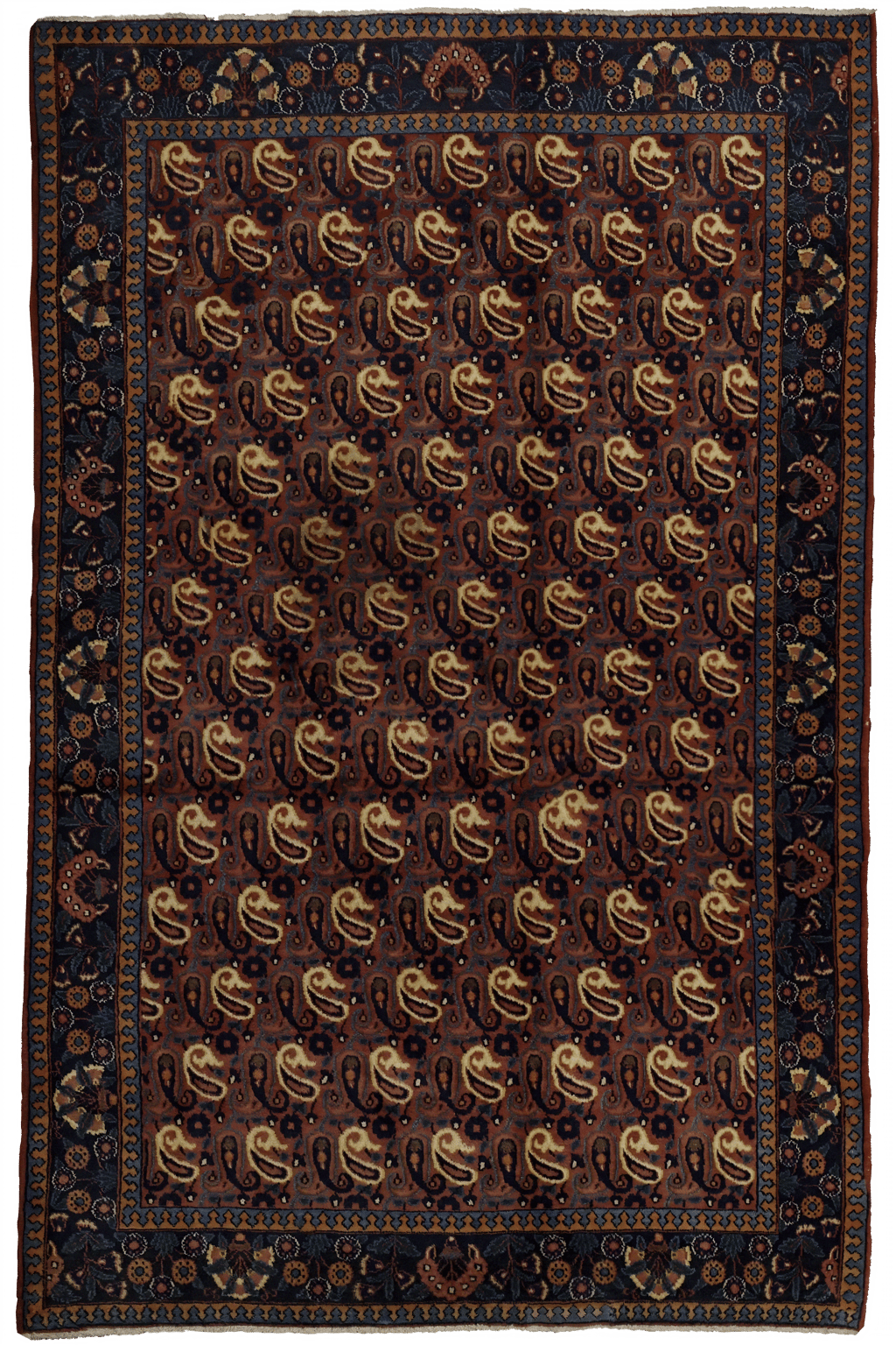 Antique Persian Mashad Traditional Rug 75028