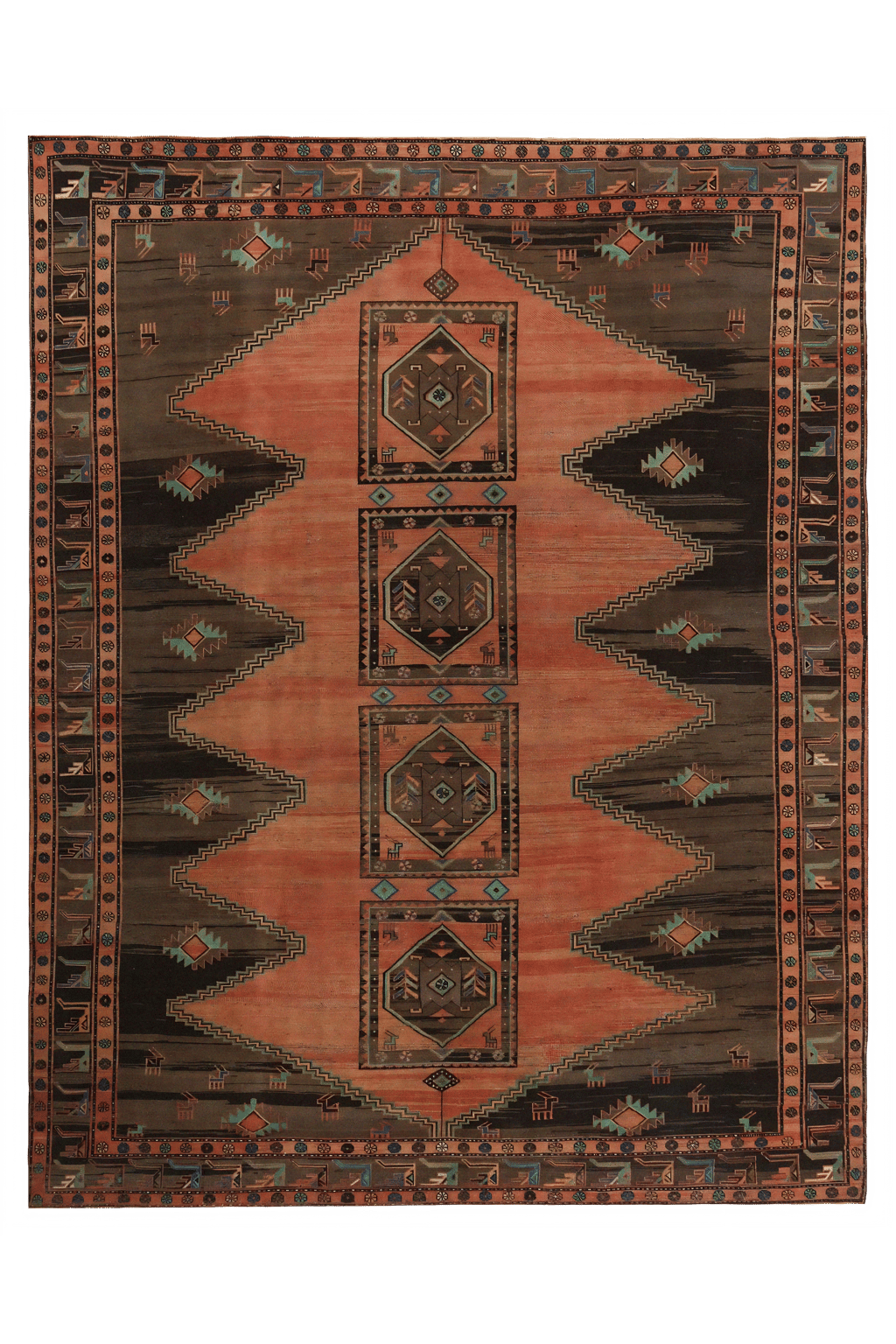 Antique Persian Shiraz Traditional Rug 97383