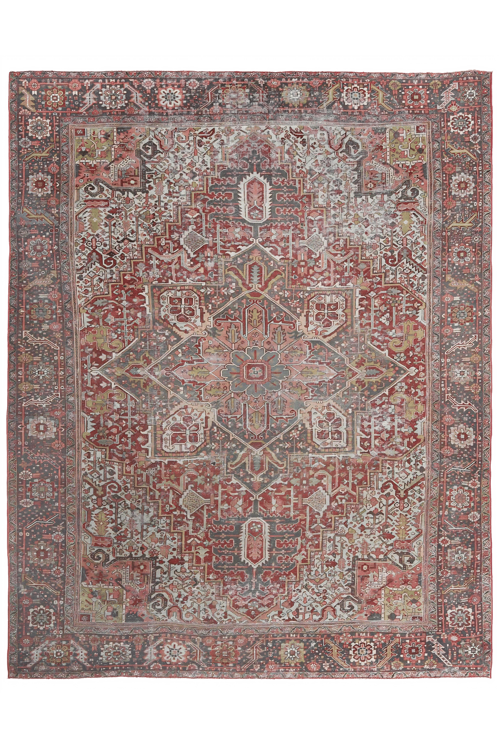 Antique Persian Heriz Traditional Rug 97554