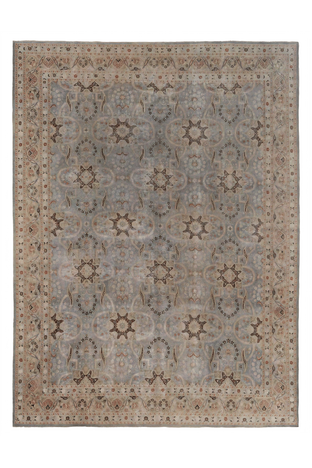 Antique Persian Mashad Traditional Rug 97651