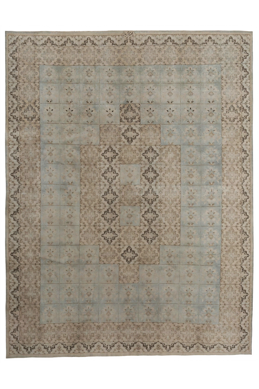 Antique Persian Mashad Transitional Rug 97653