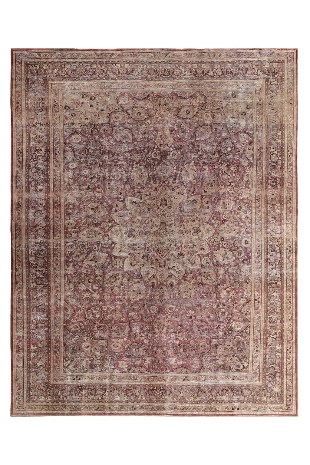Antique Persian Mashad Traditional Rug 97675
