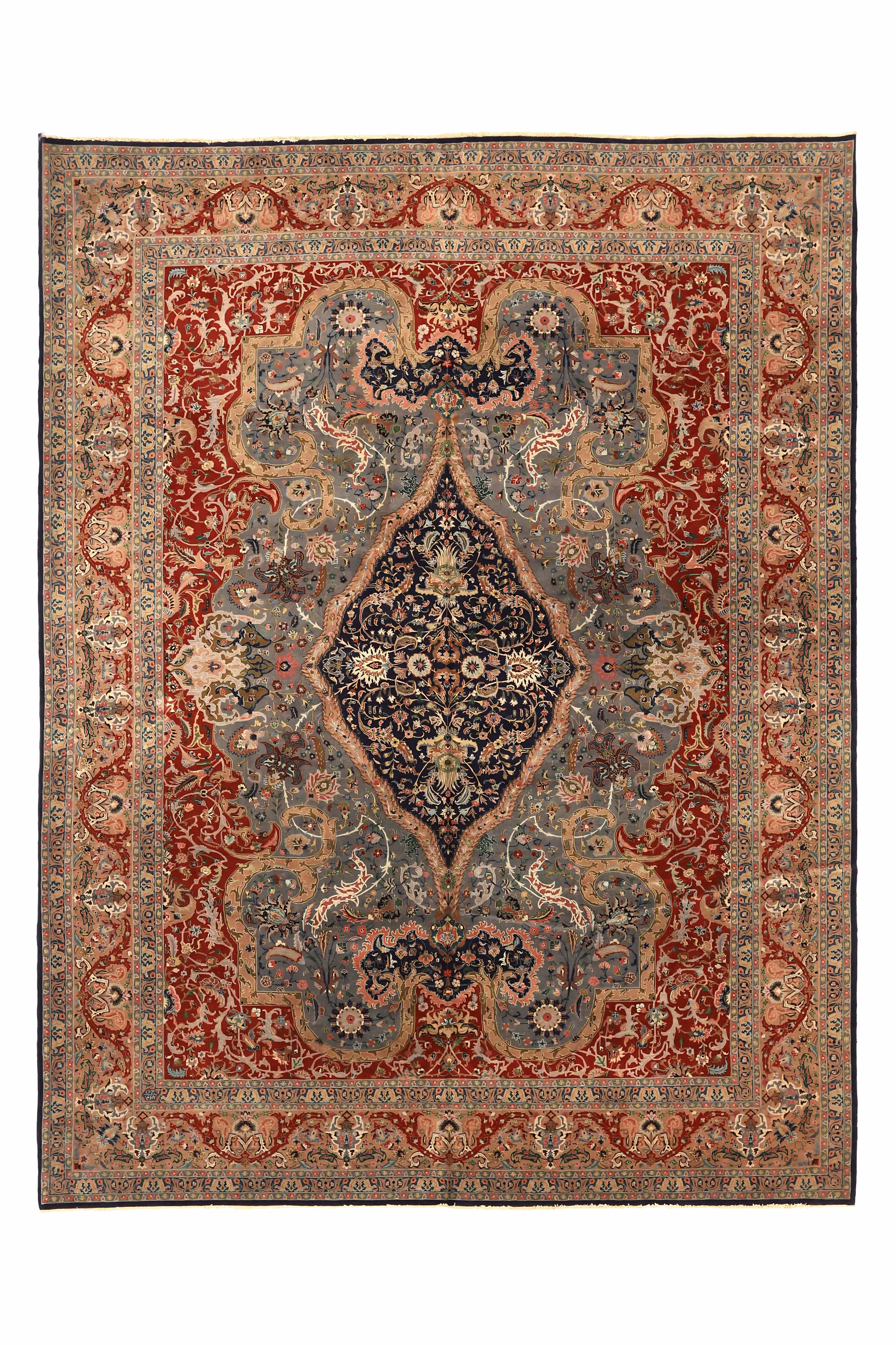 Antique Persian Tabriz Traditional Rug 73922