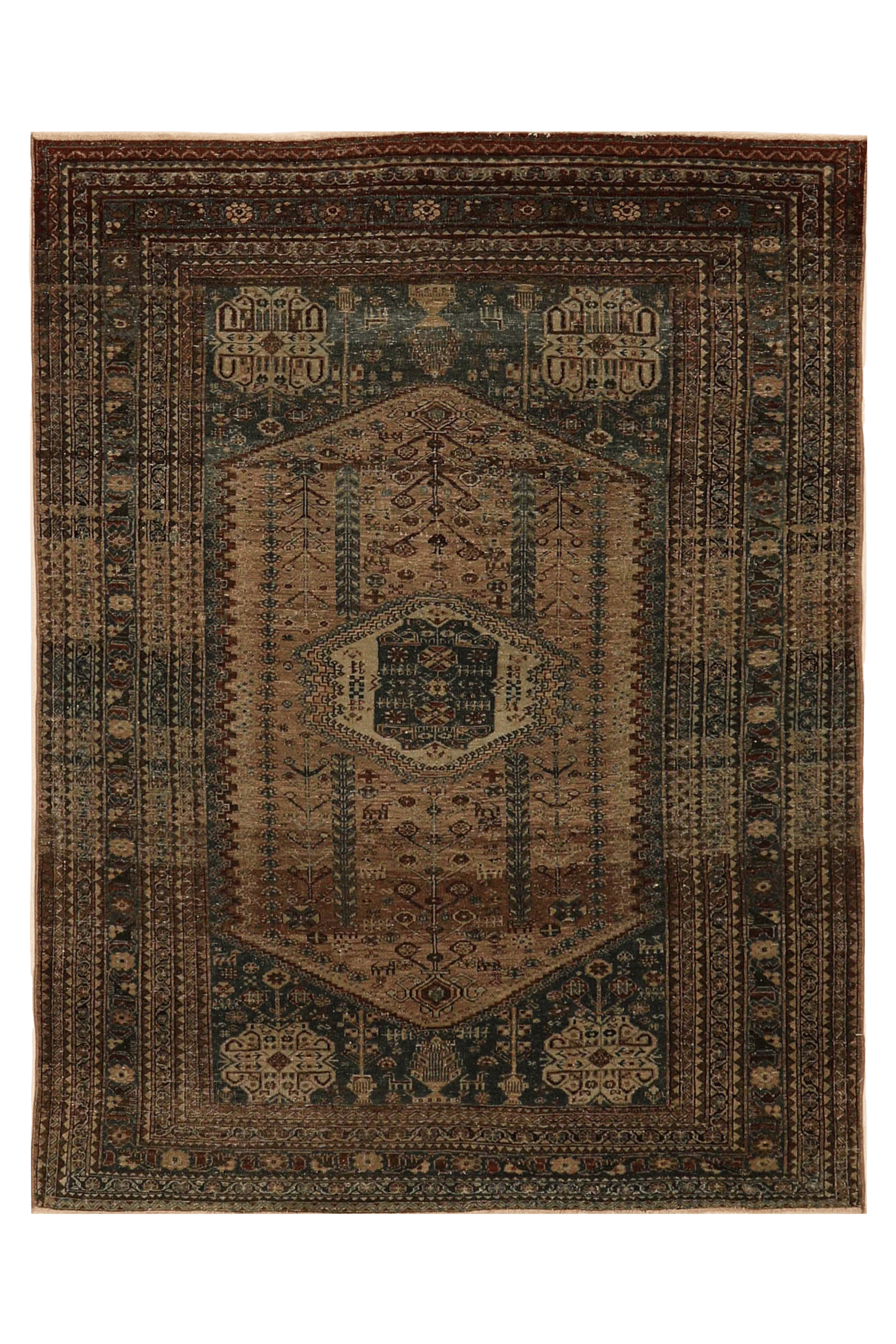 Antique Persian Tabriz Traditional Rug 93397