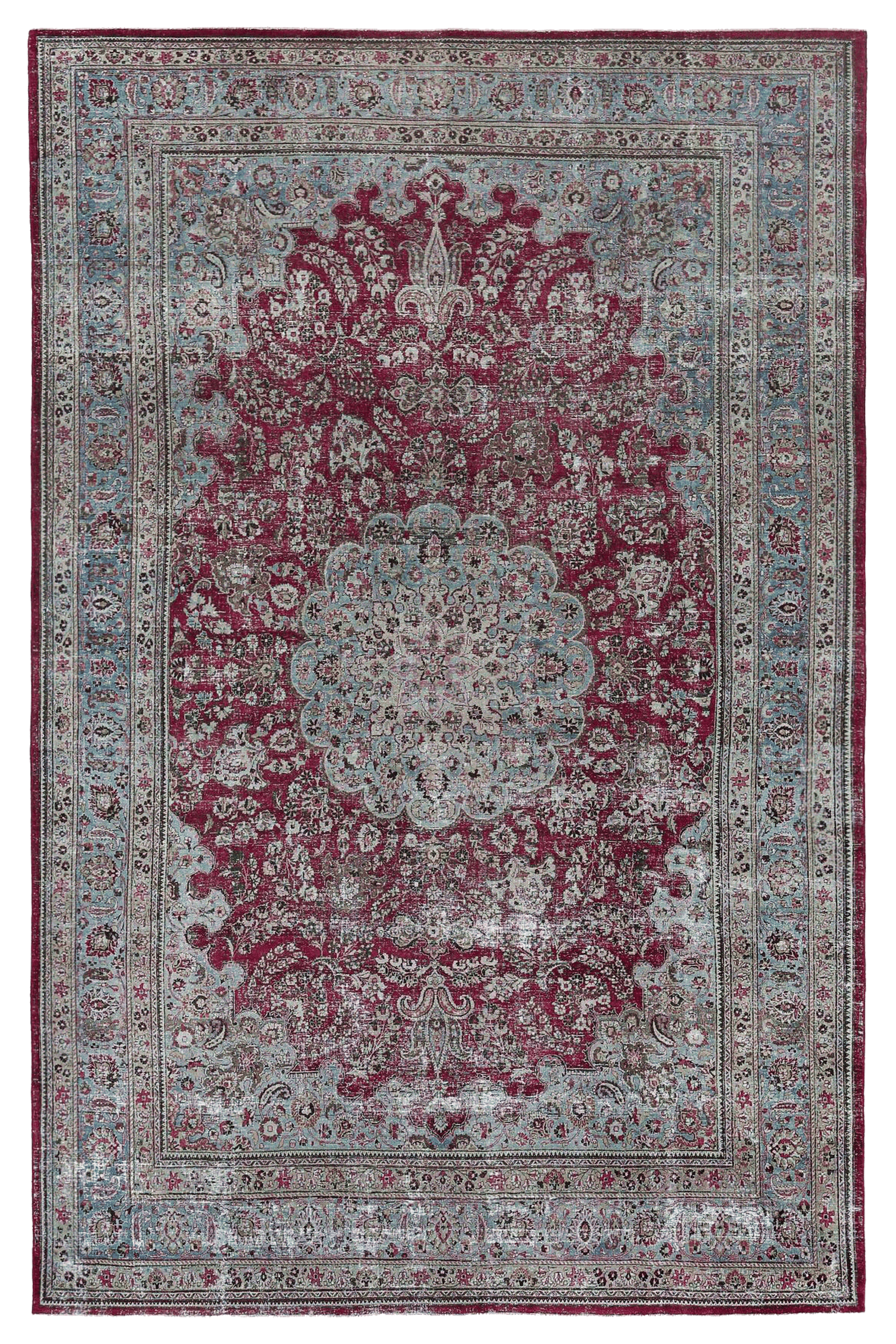 Antique Persian Mashad Traditional Rug 96884
