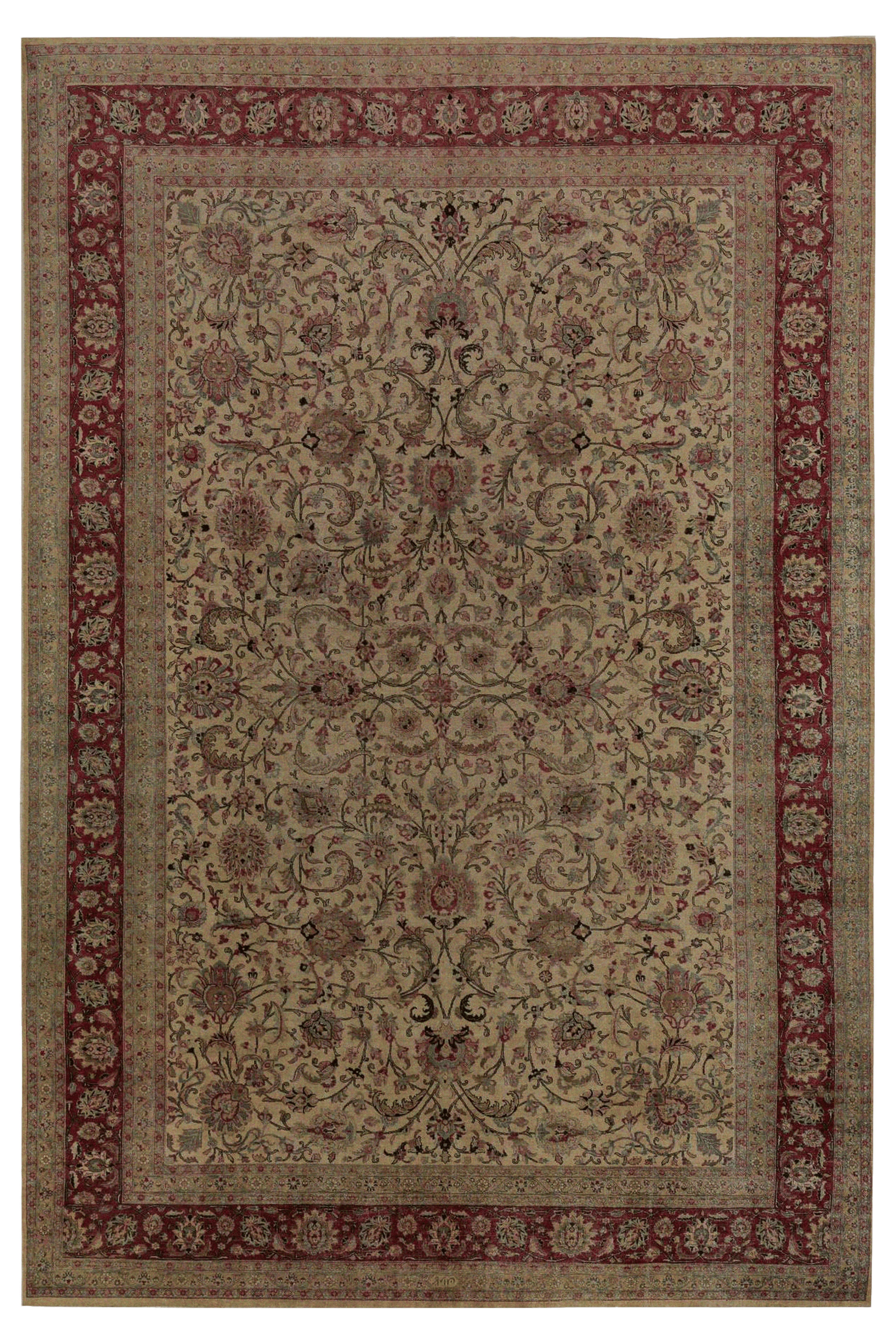 Antique Persian Tabriz Traditional Rug 97378