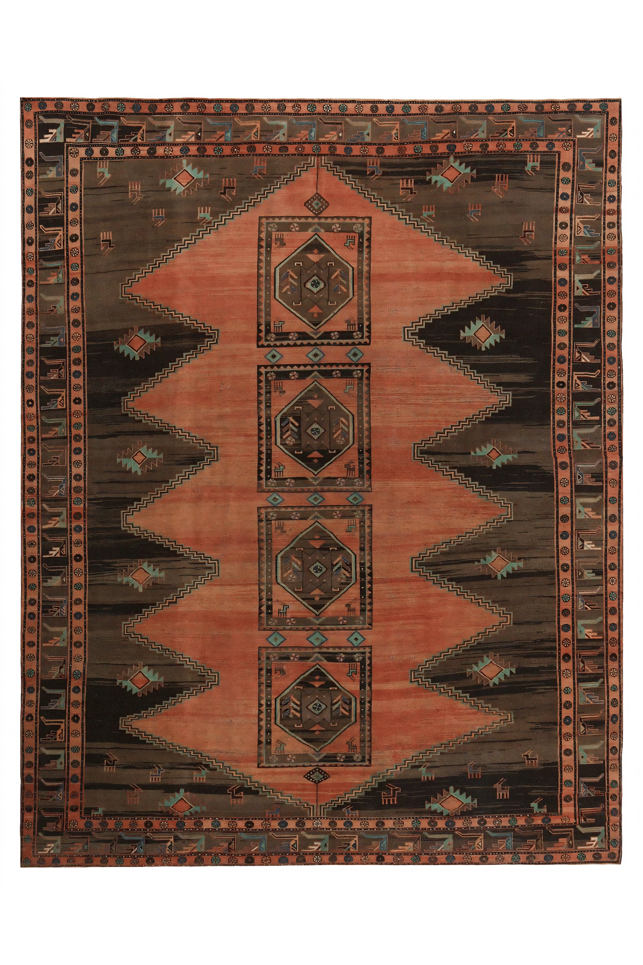 Antique Persian Shiraz Traditional Rug 97383
