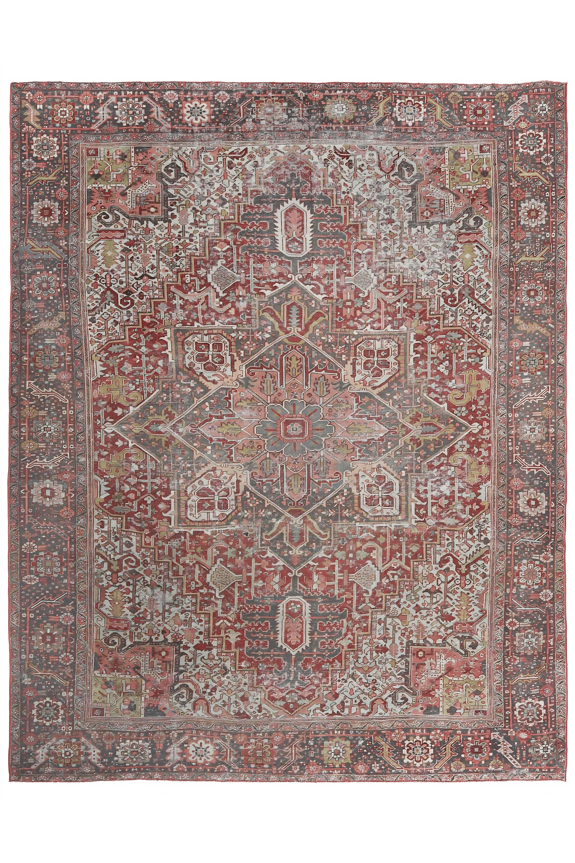 Antique Persian Heriz Traditional Rug 97554