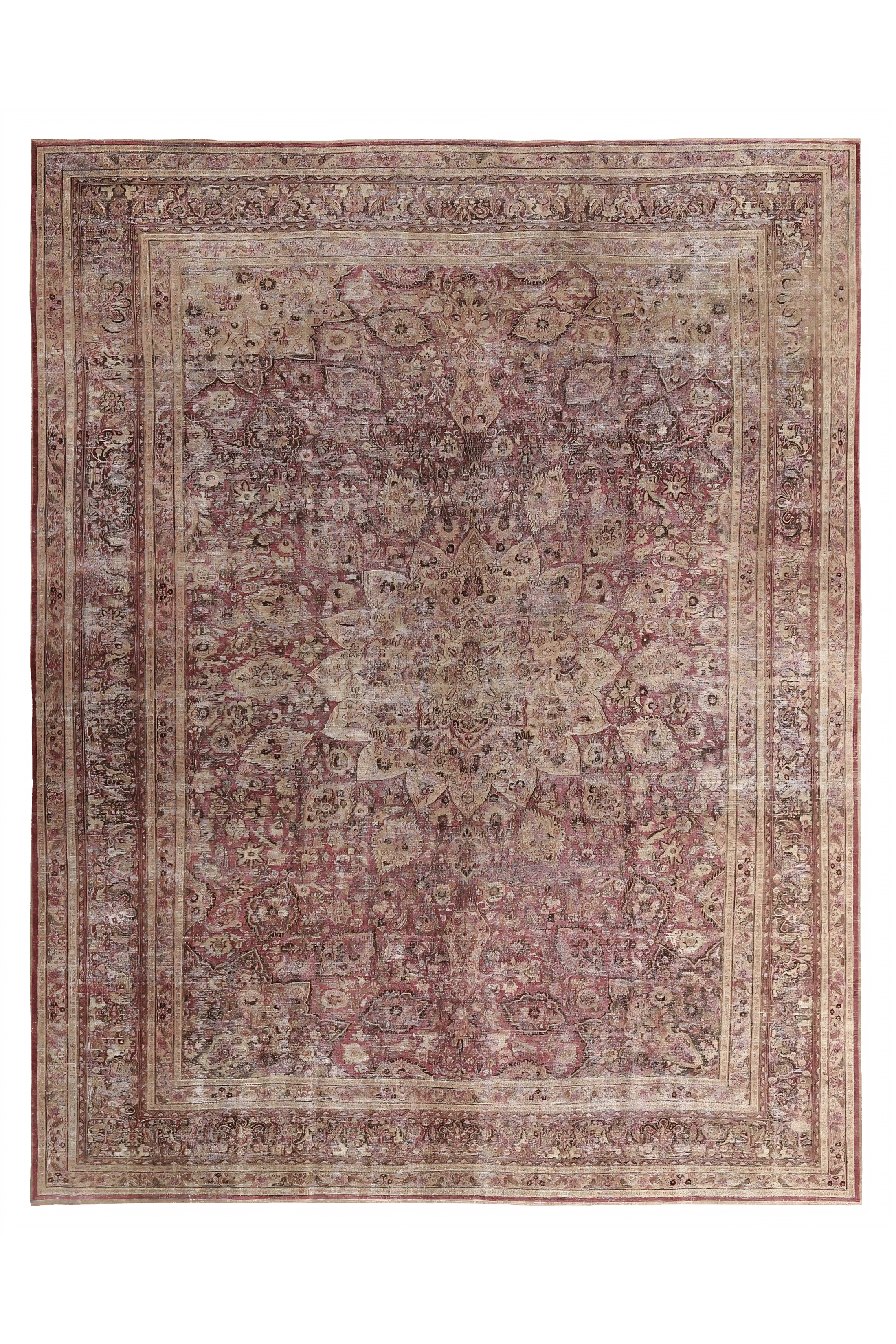 Antique Persian Mashad Traditional Rug 97675